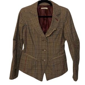 Dark Academia Plaid Blazer Size S